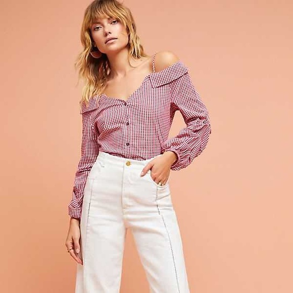 Anthropologie Adalie open-shoulder buttondown - Picture 1 of 4